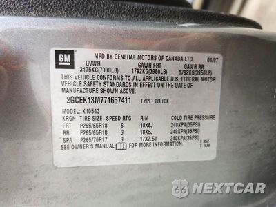 Zdjęcie 12 z 12 samochodu: 2007 CHEVROLET SILVERADO K1500 CREW CAB VIN:2GCEK13M771667411 - miniatura
