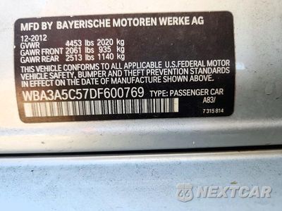 Zdjęcie 12 z 12 samochodu: 2013 BMW 328 I VIN:WBA3A5C57DF600769 - miniatura