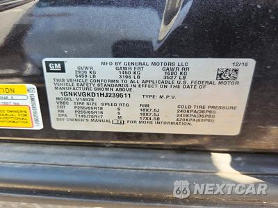 Zdjęcie 12 z 12 samochodu: 2017 CHEVROLET TRAVERSE LT VIN:1GNKVGKD1HJ239511 - miniatura