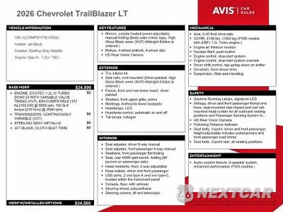 Zdjęcie 12 z 13 samochodu: 2026 CHEVROLET TRAILBLAZER LT VIN:KL79MPSP8TB175262 - miniatura