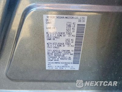 Zdjęcie 13 z 13 samochodu: 2017 NISSAN PATHFINDER SL VIN:5N1DR2MM9HC608069 - miniatura
