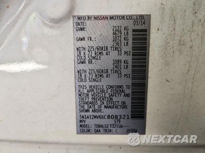 Zdjęcie 13 z 13 samochodu: 2014 NISSAN ROGUE SL VIN:5N1AT2MV6EC808321 - miniatura