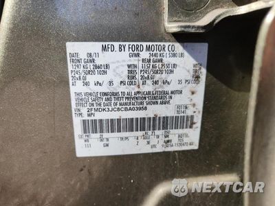 Zdjęcie 13 z 13 samochodu: 2012 FORD EDGE SEL VIN:2FMDK3JC8CBA03958 - miniatura