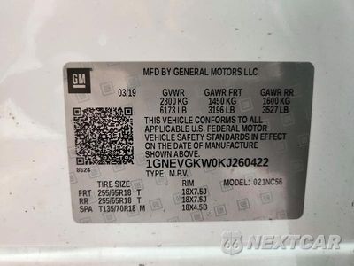 Zdjęcie 13 z 13 samochodu: 2019 CHEVROLET TRAVERSE LT VIN:1GNEVGKW0KJ260422 - miniatura