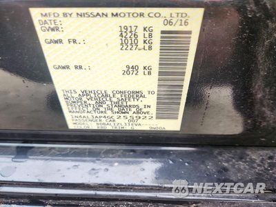 Zdjęcie 12 z 12 samochodu: 2016 NISSAN ALTIMA 2.5 SV VIN:1N4AL3AP4GC255922 - miniatura