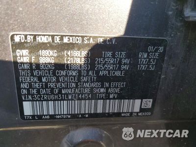 Zdjęcie 13 z 13 samochodu: 2020 HONDA HR-V LX VIN:3CZRU6H31LM714454 - miniatura