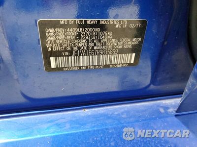 Zdjęcie 12 z 12 samochodu: 2017 SUBARU WRX PREMIUM VIN:JF1VA1E67H9835869 - miniatura