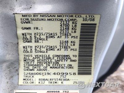 Zdjęcie 12 z 12 samochodu: 2009 SUZUKI EQUATOR BASE VIN:5Z6BD06T19C409958 - miniatura