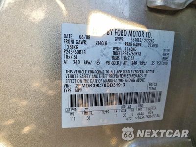 Zdjęcie 13 z 13 samochodu: 2008 FORD EDGE VIN:2FMDK39C78BB31913 - miniatura