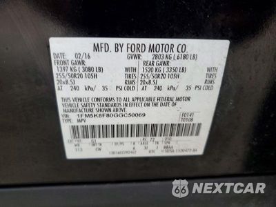 Zdjęcie 13 z 13 samochodu: 2016 FORD EXPLORER LIMITED VIN:1FM5K8F80GGC50069 - miniatura