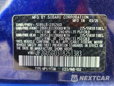 Zdjęcie 14 z 14 samochodu: 2026 SUBARU CROSSTREK SPORT VIN:JF2GUSGD3T8251383 - miniatura