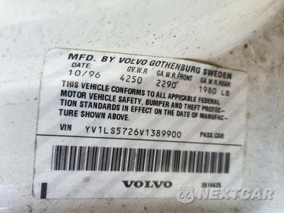 Zdjęcie 12 z 12 samochodu: 1997 VOLVO 850 T5 VIN:YV1LS5726V1389900 - miniatura