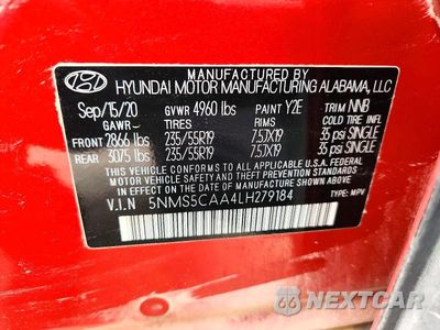 Zdjęcie 12 z 12 samochodu: 2020 HYUNDAI SANTA FE LIMITED 2.0T VIN:5NMS5CAA4LH279184 - miniatura