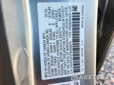 Zdjęcie 12 z 12 samochodu: 2025 HONDA CIVIC LX VIN:2HGFE2F27SH598278 - miniatura