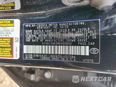 Zdjęcie 12 z 12 samochodu: 2021 TOYOTA CAMRY SE VIN:4T1G11AK3MU405653 - miniatura