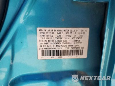Zdjęcie 12 z 12 samochodu: 2012 HONDA FIT SPORT VIN:JHMGE8H54CC025824 - miniatura