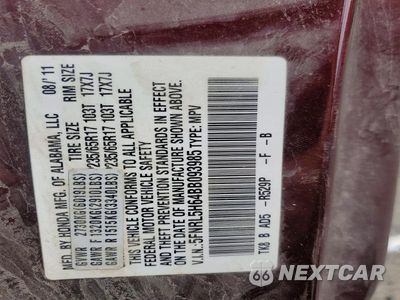 Zdjęcie 13 z 13 samochodu: 2011 HONDA ODYSSEY EXL VIN:5FNRL5H64BB093985 - miniatura