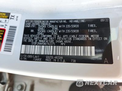 Zdjęcie 13 z 13 samochodu: 2022 TOYOTA HIGHLANDER PLATINUM VIN:5TDFZRAH5NS142275 - miniatura