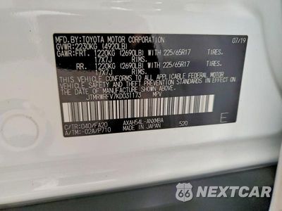 Zdjęcie 14 z 14 samochodu: 2019 TOYOTA RAV4 HYBRID XLE VIN:JTMRWRFV7KD031173 - miniatura