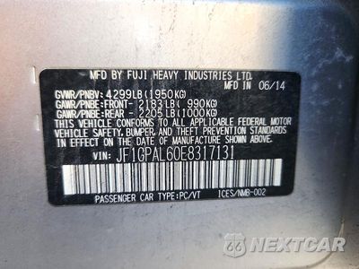 Zdjęcie 12 z 12 samochodu: 2014 SUBARU IMPREZA SPORT PREMIUM VIN:JF1GPAL60E8317131 - miniatura