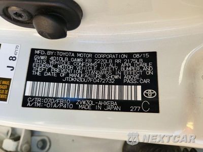 Zdjęcie 13 z 13 samochodu: 2015 TOYOTA PRIUS TWO VIN:JTDKN3DU7F0472732 - miniatura