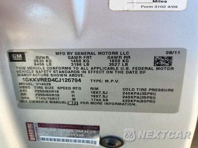 Zdjęcie 12 z 12 samochodu: 2012 GMC ACADIA SLT-1 VIN:1GKKVRED4CJ126794 - miniatura