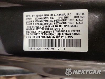 Zdjęcie 13 z 13 samochodu: 2016 HONDA ODYSSEY EXL VIN:5FNRL5H69GB087106 - miniatura