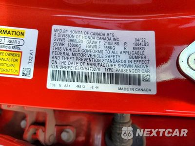 Zdjęcie 12 z 12 samochodu: 2022 HONDA CIVIC SI VIN:2HGFE1E5XNH473270 - miniatura