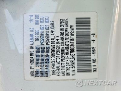 Zdjęcie 14 z 14 samochodu: 2011 HONDA ODYSSEY TOURING VIN:5FNRL5H97BB034116 - miniatura