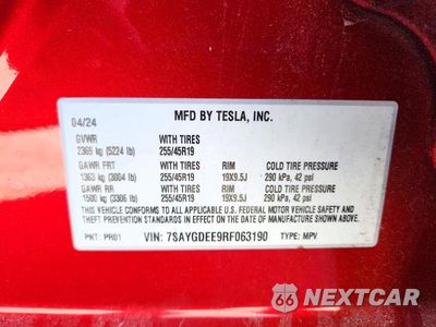 Zdjęcie 14 z 14 samochodu: 2024 TESLA MODEL Y VIN:7SAYGDEE9RF063190 - miniatura