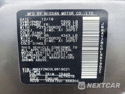 Zdjęcie 14 z 14 samochodu: 2020 NISSAN ARMADA SL VIN:JN8AY2NC0L9619021 - miniatura