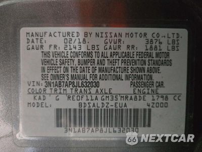 Zdjęcie 12 z 12 samochodu: 2018 NISSAN SENTRA SV VIN:3N1AB7AP8JL632030 - miniatura