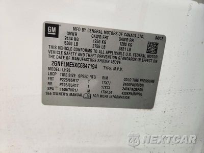 Zdjęcie 13 z 13 samochodu: 2012 CHEVROLET EQUINOX LT VIN:2GNFLNE5XC6347194 - miniatura