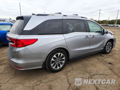Trzecie zdjęcie samochodu z tyłu: 2021 HONDA ODYSSEY EXL VIN:5FNRL6H78MB041454 - miniatura