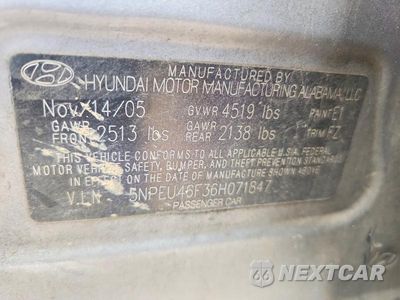 Zdjęcie 12 z 12 samochodu: 2006 HYUNDAI SONATA GLS V6 VIN:5NPEU46F36H071847 - miniatura