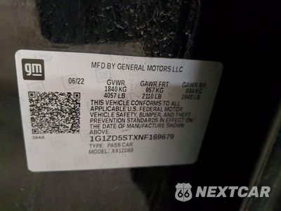 Zdjęcie 12 z 12 samochodu: 2022 CHEVROLET MALIBU LT VIN:1G1ZD5STXNF169679 - miniatura