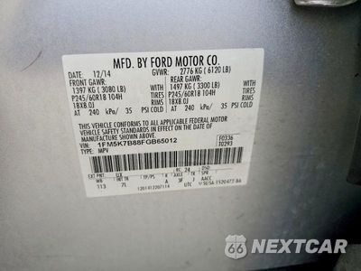 Zdjęcie 13 z 13 samochodu: 2015 FORD EXPLORER VIN:1FM5K7B88FGB65012 - miniatura