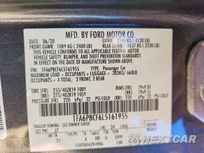 Zdjęcie 13 z 13 samochodu: 2020 FORD MUSTANG GT VIN:1FA6P8CF6L5161955 - miniatura