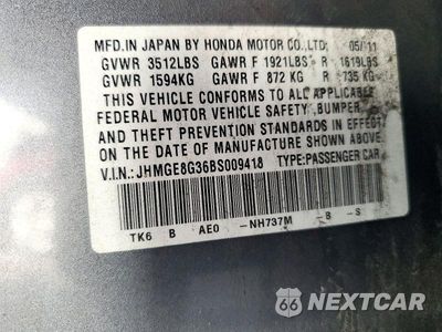 Zdjęcie 13 z 13 samochodu: 2011 HONDA FIT VIN:JHMGE8G36BS009418 - miniatura