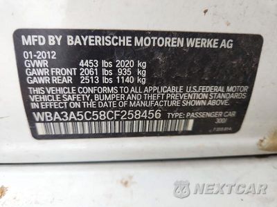 Zdjęcie 12 z 12 samochodu: 2012 BMW 328 I VIN:WBA3A5C58CF258456 - miniatura