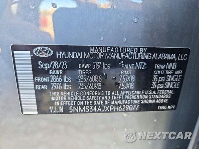 Zdjęcie 14 z 14 samochodu: 2023 HYUNDAI SANTA FE SEL PREMIUM VIN:5NMS34AJXPH629077 - miniatura