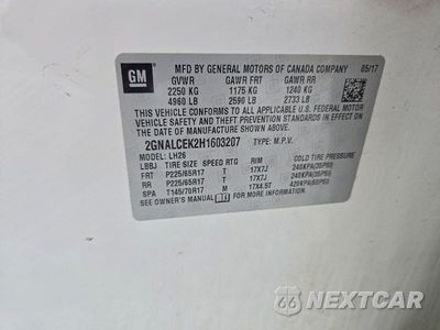Zdjęcie 13 z 13 samochodu: 2017 CHEVROLET EQUINOX LT VIN:2GNALCEK2H1603207 - miniatura