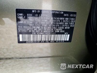 Zdjęcie 14 z 14 samochodu: 2023 SUBARU ASCENT PREMIUM VIN:4S4WMACD8P3422427 - miniatura