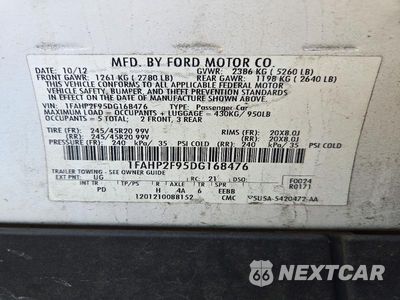 Zdjęcie 12 z 12 samochodu: 2013 FORD TAURUS LIMITED VIN:1FAHP2F95DG168476 - miniatura