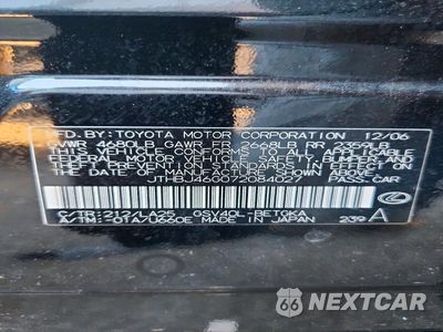 Zdjęcie 12 z 12 samochodu: 2007 LEXUS ES 350 VIN:JTHBJ46G072084027 - miniatura