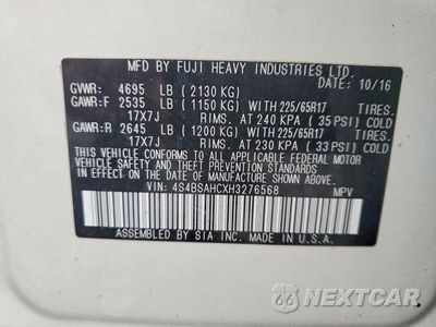 Zdjęcie 13 z 13 samochodu: 2017 SUBARU OUTBACK 2.5I PREMIUM VIN:4S4BSAHCXH3276568 - miniatura