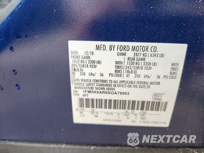 Zdjęcie 13 z 13 samochodu: 2019 FORD EXPLORER POLICE INTERCEPTOR VIN:1FM5K8AR6KGA78963 - miniatura