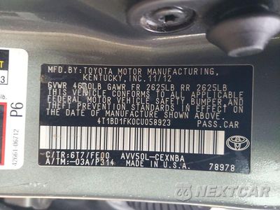 Zdjęcie 12 z 12 samochodu: 2012 TOYOTA CAMRY HYBRID LE VIN:4T1BD1FK0CU058923 - miniatura