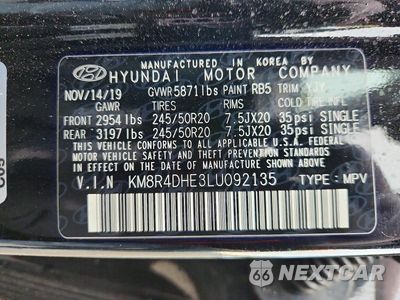 Zdjęcie 14 z 14 samochodu: 2020 HYUNDAI PALISADE SEL VIN:KM8R4DHE3LU092135 - miniatura