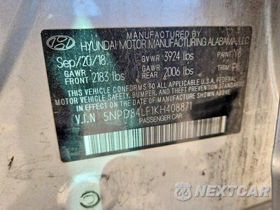 Zdjęcie 12 z 12 samochodu: 2019 HYUNDAI ELANTRA SEL VIN:5NPD84LF1KH408871 - miniatura